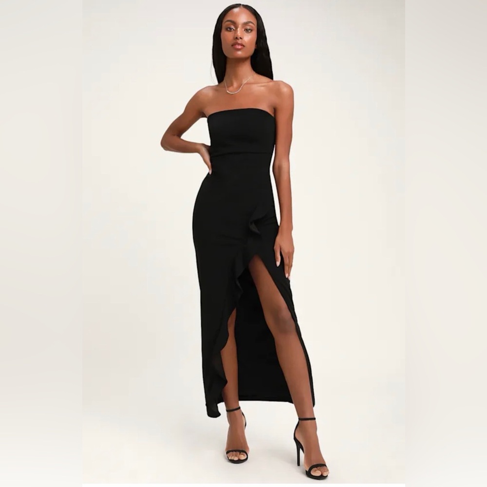 Strapless Black Dress - After Hours by Lulus
